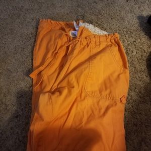 Orange koi scrub pants drawcord bottom